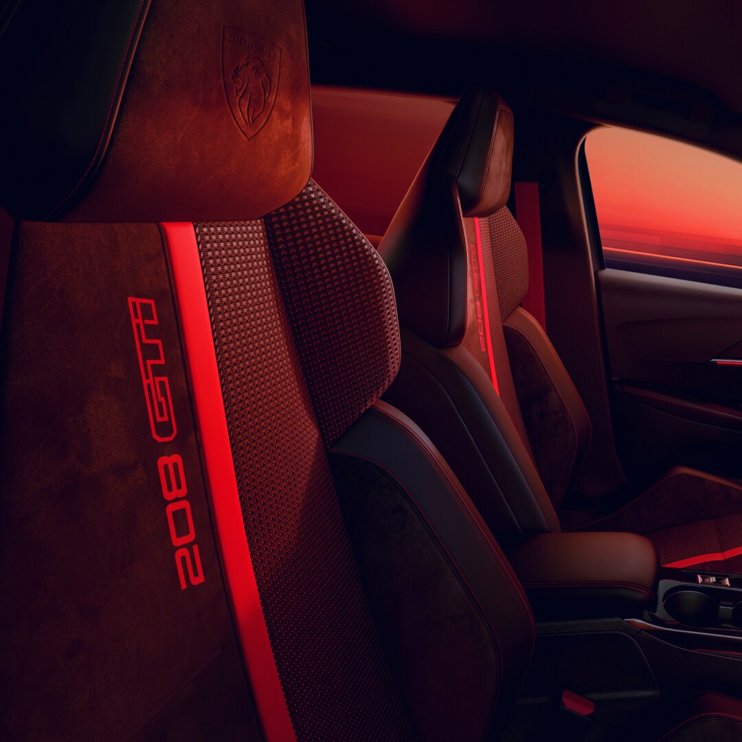 Nieuwe PEUGEOT E‑208 GTi – stoeldetail
