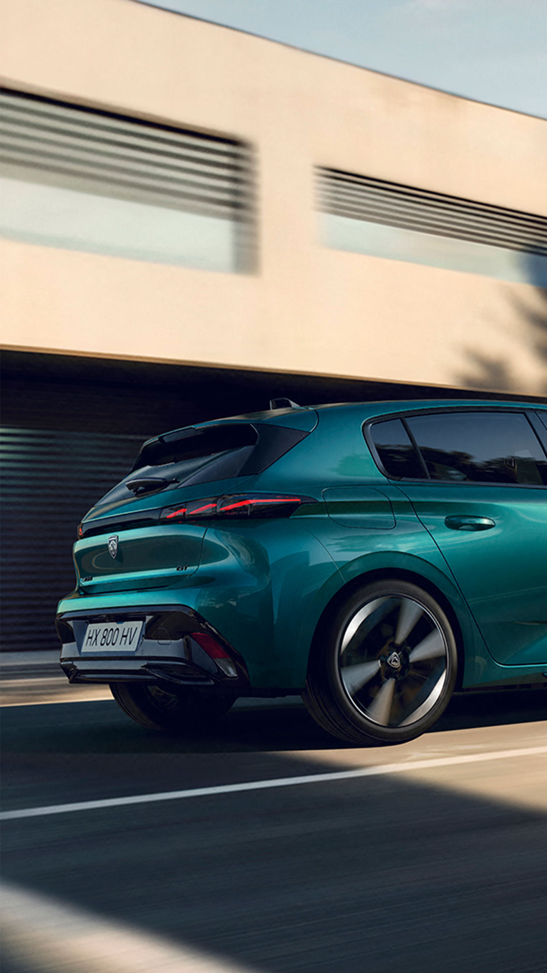 Nieuwe PEUGEOT E-308 achteraanzicht
